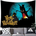 Detailweergave van een Halloween-wandtapijt met spookhuis boven een moderne bank - Peach Skin 100x70 / Griezelig Boommonster (Stijl 3)