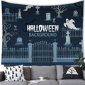 Halloween wandkleed met spookhuis en begraafplaats voor griezelige wanddecoratie - Spookachtige Dode Boom (Stijl 15)