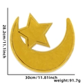Vassoio in legno luna e stella dorato, dimensioni 28,2 cm per 30 cm - Vassoio Luna e Stella a Cinque Punte