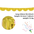 Golden foil tassel banner with semicircular fringes for party background decorations - Gold Scalloped Style / Gold