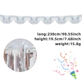 Silver metallic tassel banner for party decor measuring 230cm long by 19.5cm high - Silver Scalloped Style / Silver