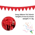 Shiny red metallic foil fringe triangle banner for birthday party wall decoration - Red Triangle Style / Red
