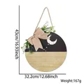 Eid wooden welcome sign with moon and stars, burlap bow, and greenery decor - Moon Festival Round Ornament (Style E)