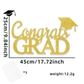 Glittery gold Congrats GRAD sign with graduation cap for party wall decoration - Congrats GRAD Gold Glitter Style