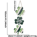 Three-piece shamrock wooden door hanger with lucky text and green plaid pattern - Lucky Shamrock Hanging String