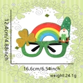 Occhiali glitterati San Patrizio con gnomo, arcobaleno e decorazione trifoglio - Stile Trifoglio Arcobaleno