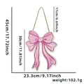 Letrero de madera con lazo rosa para el Día de la Madre, 30x23,3cm con cuerda para colgar - Cartel de madera con lazo rosa