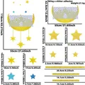 Glitter Ramadan star and moon wall stickers set with castle silhouette 110x55cm - Star Moon Cradle