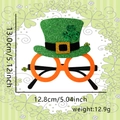 Occhiali festa San Patrizio con cappello verde glitter e trifoglio su montatura arancione - Stile Cilindro Verde Grande
