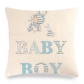 Housse de coussin en lin lapin de Pâques avec motif enfant et texte Baby Boy bleu - 45x45cm / Mignon Bébé Garçon Lapin (3)