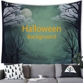 Halloween wandkleed met volle maan en griezelig bos silhouet voor muurdecoratie - Mist Maanschaduw (Stijl 11)
