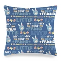 Easter bunny linen pillowcase with blue cartoon rabbit prints and stars for home sofa decor - Dark Blue Star Rabbit (Style-6)