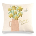 Happy Easter linen pillowcase with yellow flowers and butterflies on cream fabric - Daffodils in Bottle with Butterfly Style (7)