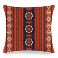 Linen cushion cover with orange and blue geometric Navajo tribal patterns on white background - Navajo Starburst Multicolor Style (4) / 45x45cm