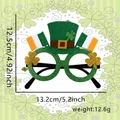 Gafas verdes con purpurina de San Patricio con banderas de Irlanda y tréboles de fiesta - Estilo Sombrero Bandera Trébol