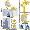 Golden Eid stickers set with palm trees, moon, and stars, size 80x70cm for party decor - Stars Advent Prayer