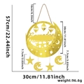 Goldener Ramadan Mubarak Mondhänger mit hohler Laterne und dekorativen Sternen - Sichelmond Buchstaben Stern & Mond Hängestil
