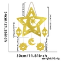 Gold mirror star and moon festive hanging ornament with dimensions 30x54cm - Star Moon & Ancient Lamp Hanging Style