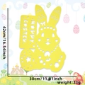 Osterhasen-Deko aus gelbem Filz mit Happy Easter Schild und Laser-Schnittmustern - Gelbes Ei Hase / Gelb