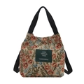Vintage Stofftasche mit Blumenmuster, große Kapazität und Jacquard-Gewebe für Damen - Mehrfarbiges Retro-Blumenmuster (Modell 3)