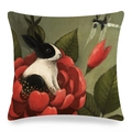 Linen pillowcase with vintage oil painting rabbit and peony pattern for sofa decor - 45x45cm / Vintage Oil Painting Peony Black and White Rabbit Style (Style 16)