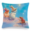 Housse de coussin en lin de Pâques avec des lapins sous un ciel étoilé magique - 45x45cm / Style Lapin et Souris Ciel Étoilé de Rêve (Style 19)