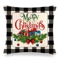 Christmas buffalo plaid pillowcase with Merry Christmas text and festive gift box design - Merry Christmas With Gift Boxes