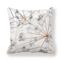 Kissenbezug mit Marmor-Textur und roségoldenen geometrischen Linien für das Sofa - 45x45cm / Marmormuster Gold Geometrisch (28)
