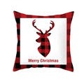 Christmas buffalo plaid deer head pillow case with red and black checkered patterns - Red Buffalo Plaid Border with Deer Head (Style 10) / 18x18 Inch / Colorful