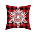 Christmas buffalo plaid pillow case with large white snowflake pattern on red and black - Red Buffalo Plaid with Large Hexagonal Snowflake (Style 21) / 18x18 Inch / Colorful