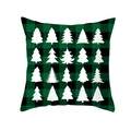 Christmas pillowcase featuring green and black buffalo plaid with white tree patterns - Green Buffalo Plaid with Multiple Christmas Trees (Style 9) / 18x18 Inch / Colorful