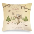 Easter floral bunny linen pillowcase with 'Wonderful Daughter' Christmas print - Christmas Bunny Gift for Daughter (Style 12)