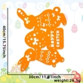 Oranges Oster-Tischset aus Filz mit Hasenmotiven und Happy Easter Text, 40cm x 30cm - Oranges Ei Hase / Orange