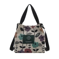 Vintage gewebte Canvas-Einkaufstasche mit buntem Blumenmuster für den täglichen Pendelverkehr - Buntes Jacquard-Blumenmuster (Modell 4)