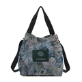 Vintage-Einkaufstasche aus Segeltuch mit blau-grünem Blumenmuster für Damen - Blau-Grünes Blumenmuster (Stil 4)