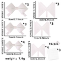 Set di 10 fiocchi bianchi glitterati fai-da-te in varie dimensioni per decorazioni - Fiocco Fai da Te / Bianco