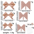 Set di 10 fiocchi glitterati oro rosa per regali natalizi, decorazioni di varie misure - Fiocco Fai da Te / Oro rosa