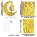 Golden Eid Mubarak decorative moon and star stickers set with lantern patterns - Middle East Gold Sticker Style A (Moon & Lantern)