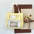 Gelbe Ita-Tasche im japanischen Stil mit klarem PVC-Fenster und großem Fassungsvermögen - Gelb