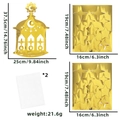 Golden Ramadan lantern and hollow star mirror sticker set for wall party decoration - Middle East Gold Sticker Style B (Large Lantern)