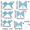 Set fai da te da 10 pezzi con fiocchi azzurri glitterati e adesivi per decorazioni - Fiocco Fai da Te / Blu