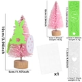 Mini albero di Pasqua floccato rosa con base in legno e decori in feltro - Albero Fai da Te Rosa 10cm