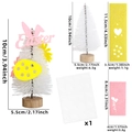Kit albero di Pasqua fai-da-te in sisal con scritte rosa orecchie di coniglio e feltro - Albero Fai da Te Bianco 10cm
