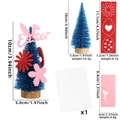 Mini albero di Pasqua blu con uova in feltro e base in legno per decorazione da tavola - Albero Fai da Te Blu 10cm