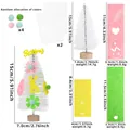 DIY Easter mini sisal tree set with white tree, wooden base and colorful ornaments - Small / White