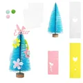 DIY Easter colorful sisal egg tree craft kit with mini wooden base and felt ornaments - Small / Blue