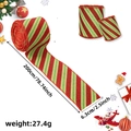 Nastro natalizio a strisce glitterate rosse e verdi per pacchi regalo e ghirlande - 2 Metri (Larghezza 6.3cm) / Strisce Rosso Verde (Stretto)