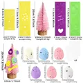 Pink sisal Easter egg tree with wooden base and colorful felt DIY decoration set - Medium / Pink