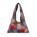 Borsa tote patchwork floreale con motivi vintage ed etichetta C'EST LA VIE - Stile Borsa a Mano