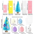 Easter DIY set with blue glitter tree, felt cutouts, foam eggs and adhesive dots - Medium / Blue